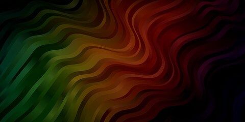 Dark Green, Red vector background with lines. Colorful illustration in abstract style with bent lines. Pattern for websites, landing pages.