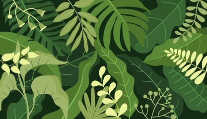 fantasy leaves background template vector illustration flat design