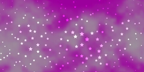 Dark Pink vector background with small and big stars. Colorful illustration in abstract style with gradient stars. Best design for your ad, poster, banner.