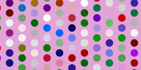 Light pink, green vector background with spots.