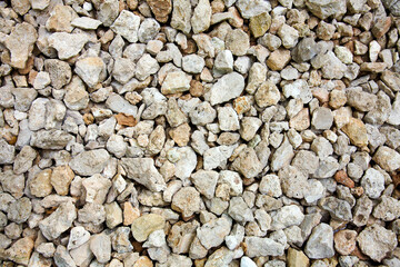 Background of white gravel for construction roads