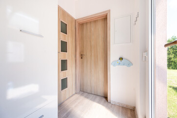 Nice corridor in flat apartment.