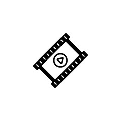 Fototapeta premium Film frame line icon on white background
