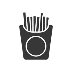 french fries box icon, silhouette style