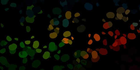 Dark green, red vector pattern with abstract shapes.