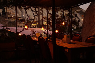 romantic street restaurant