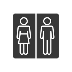 toilet sign board icon, silhouette style
