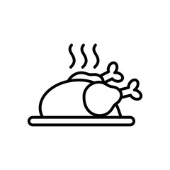 hot roasted chicken icon, line style