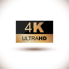 4K ultra HD resolution icon for web and mobile. 4K Ultra HD symbol, High definition 4K resolution mark, UHD - 2160p