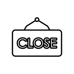 close sign board icon, line style