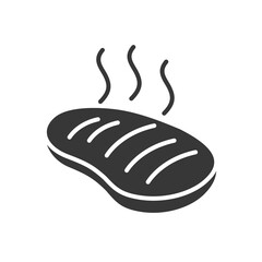 hot steak icon, silhouette style