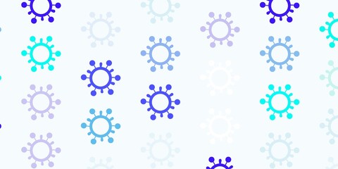 Light Multicolor vector backdrop with virus symbols.