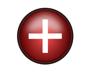 medical cross on the red button