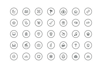 set of story highlights vector icon. simple flat icon in circle shape. vector eps10