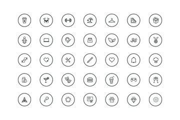 set of story highlights vector icon. simple flat icon in circle shape. vector eps10