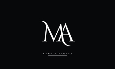 MA ,AM ,M ,A  Abstract Letters Logo Monogram