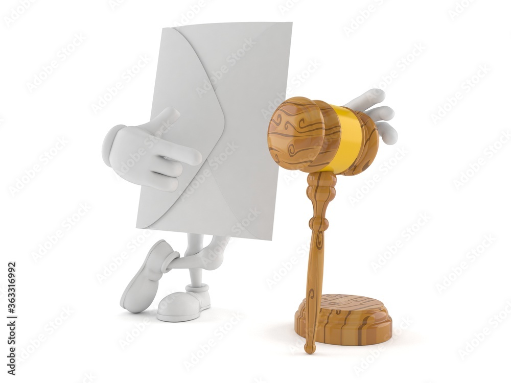 Canvas Prints envelope character with gavel