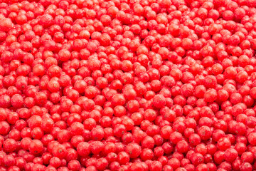 Frozen fresh red currant. Food background. Top view