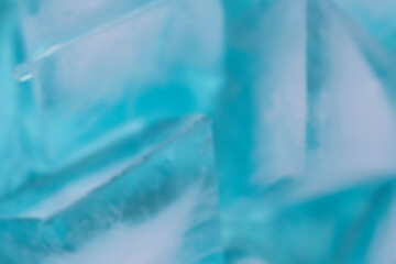 blurred defocused background with blue ice cubes  - 363317510