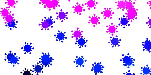 Light pink, blue vector template with flu signs.