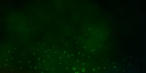 Dark Green vector layout with bright stars. Colorful illustration with abstract gradient stars. Pattern for websites, landing pages.