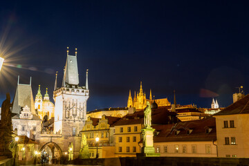 charles bridge at night