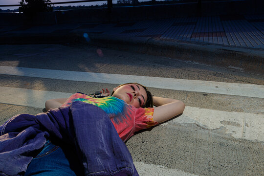 Teenager With Alternative Look On Sunny Day