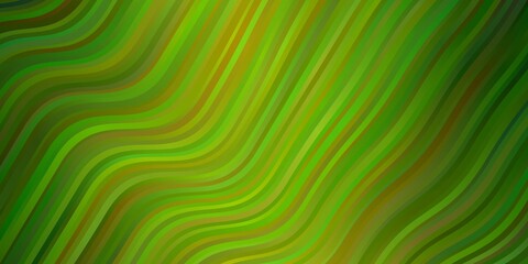 Light Green vector pattern with wry lines. Abstract illustration with bandy gradient lines. Best design for your posters, banners.