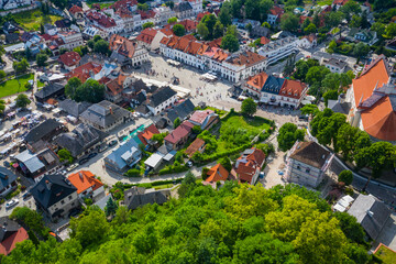 Kazimierz Dolny, Poland. Aerial view of Old Town. Kazimierz Dolny is a popular tourist destination in Poland. Bird's-eye view.