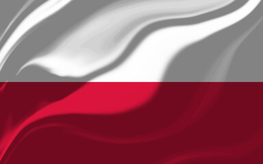 Naklejka premium Poland flag background with waves