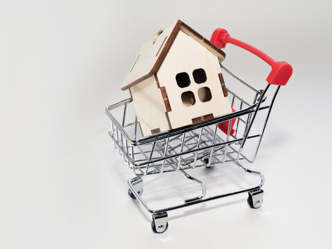 shopping cart and house