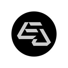 EJ Letter Logo Design With Simple style