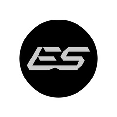 ES Letter Logo Design With Simple style