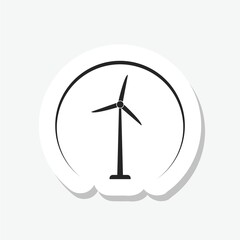 Wind turbine sticker icon isolated on gray background