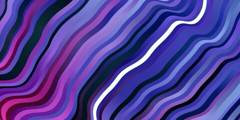 Dark Pink, Blue vector template with lines. Abstract illustration with gradient bows. Pattern for websites, landing pages.