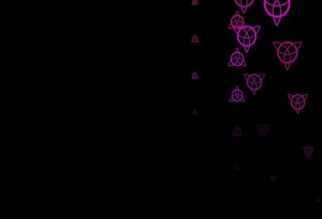 Dark Pink, Yellow vector backdrop with mystery symbols.