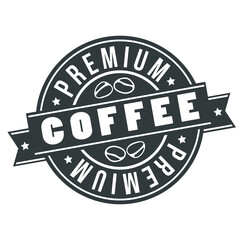 Premium Coffee Quality Original Stamp Design Vector Art Round Seal.