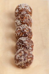 Energy balls in a row