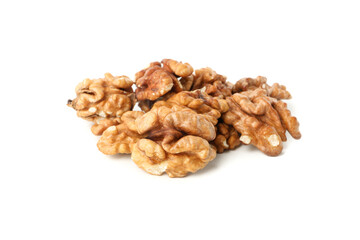 Tasty walnut isolated on white background. Vitamin food