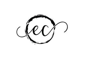 Initial Monogram Letter E C Logo Design Vector Template. E C Letter Logo Design