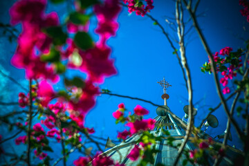 Cross on top of the church at the Sanctuary of Lima in the city of Patu.