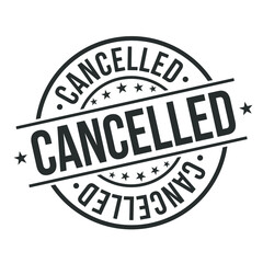 Cancelled Quality Original Stamp Design Vector Art Round Seal badge.