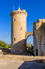 Sightseeing of Mallorca island, Spain. Bellver Castle - a popular architectural and tourist attraction