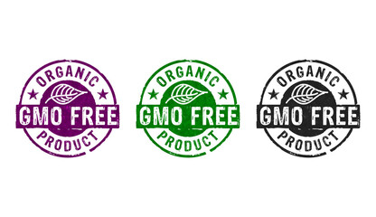 Obraz premium GMO free organic product stamp and stamping