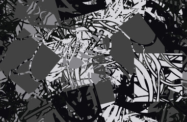 Grunge background is monochrome. Seamless abstract texture. Template for printing on fabric, wallpaper. Chaotic repeating pattern