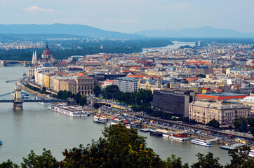 Fototapeta premium A beautiful view of Budapest city at Hungary.