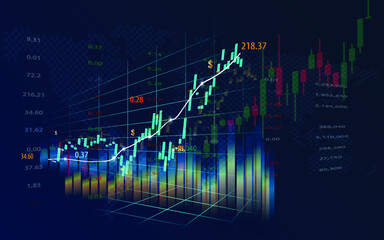 Stock market or forex trading graph in graphic concept, vector illustration