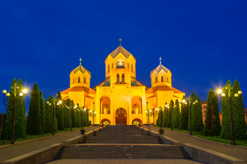 Fototapeta na wymiar Cathedral dedicated to Saint Gregory the Illuminator, in Yerevan, Armenia