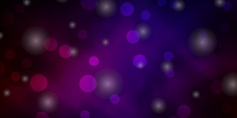 Dark Blue, Red vector background with circles, stars. Colorful illustration with gradient dots, stars. Pattern for wallpapers, curtains.