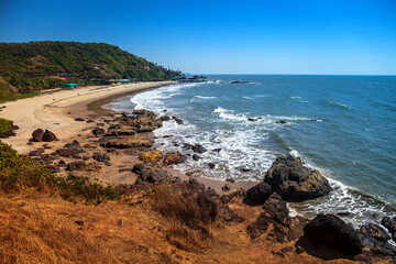 View of the coastline from the hill